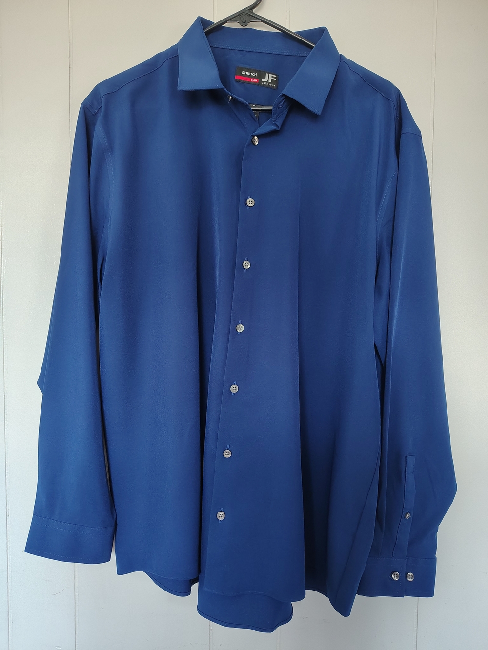 JF J. Ferrar men's long-sleeve dress shirt in blue Size XL.